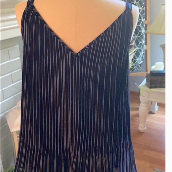 Chico’s Navy and white stripe tank top style size 2 - Picture 6 of 10